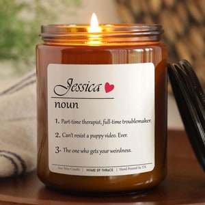 Personalized Name Definition Candle,  Custom Best Friend Gift, Birthday Gift For Friend, Funny Candle, Cute Personal Gift