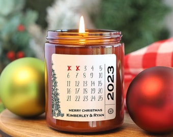 Advent Calendar Personalized Christmas Gift Candle For Couples, Christmas Countdown, Christmas Gifts, Holiday Present For Her, Him