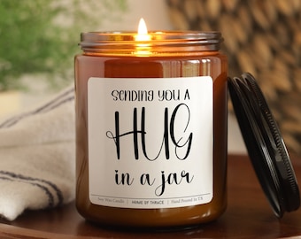 A Hug In A Jar Soy Candle, Sending A Hug Gift Idea, I Miss You Gifts, Long Distance Support Gift Candle, Sympathy Gift For Best Friends