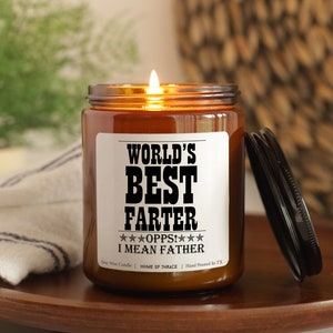 World s Best Farter Candle, Dad Joke Father's Day Gift, Happy Fathers Day, Humor Gift for Men, Father's Birthday,  Gift From Daughter, Son