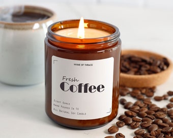 Fresh Brewed Coffee Candle: Hand-Poured Soy Wax, Non-Toxic