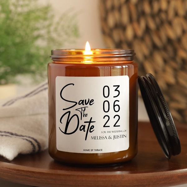 Save The Date For Wedding Personalized Candle, Custom Wedding Favor, Save The Date Gifts For Guests, Bulk Unique Design Engagement