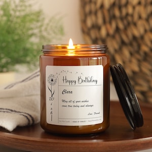 Birthday Wish Personalized Gift Candle, Wishing Of Happy Birthday Custom Gift For Her, Him, Birthday Candle Gift For, Girl, Sister, Friends