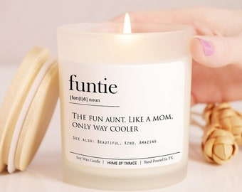 Funtie Definition Candle, Gift For Aunt from Nephew or Niece, Aunt Candle for Birthday Gift