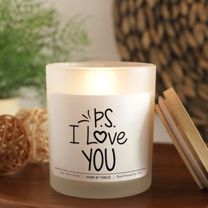 P.S. I love You Candle, Girlfriend Gift Candles, Valentine&#39;s Day Gift Idea, Love Candle, For Her, Valentines Love Candle, Cute Candles