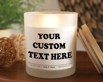 Personalized Soy Candle: Custom Label, Scented Candles