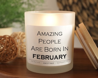 February Birthday Candle: All-Natural Soy Wax, Hand-Poured