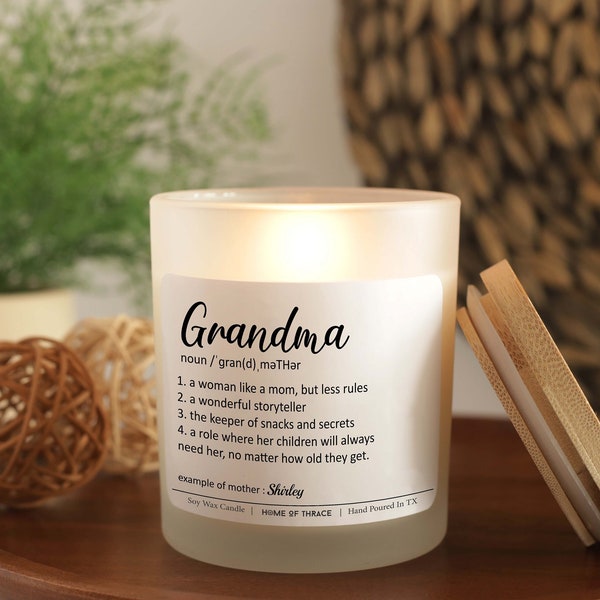 Grandma Personalized Definition Gift Candle, Gift From Granddaughter, Mother's Day Gift From Grandkids, Grandma Birthday Candle Gift