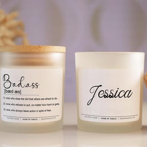 Custom Badass Definition Gift Candle, Personalized Best Friend Gifts For Daughter, Funny Candle, Sarcastic Gag Gift, Unique Handmade Candle