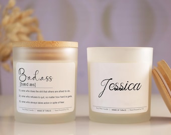 Custom Badass Definition Soy Candle: Funny Sarcastic Gift
