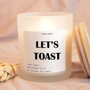 Let&#39;s Toast Candle, Bridesmaid Proposal Gift Candle, Engagement Gifts, Wedding Gifts Favor, Champagne Candle,  Bridal Shower Gift For Her