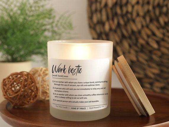 Work Bestie Gift Candle: All-Natural Soy Wax, Hand-Poured
