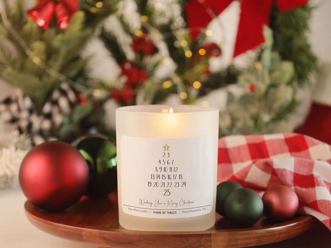 Christmas Countdown Candle, Advent Calendar Candle, Wishing You A Merry