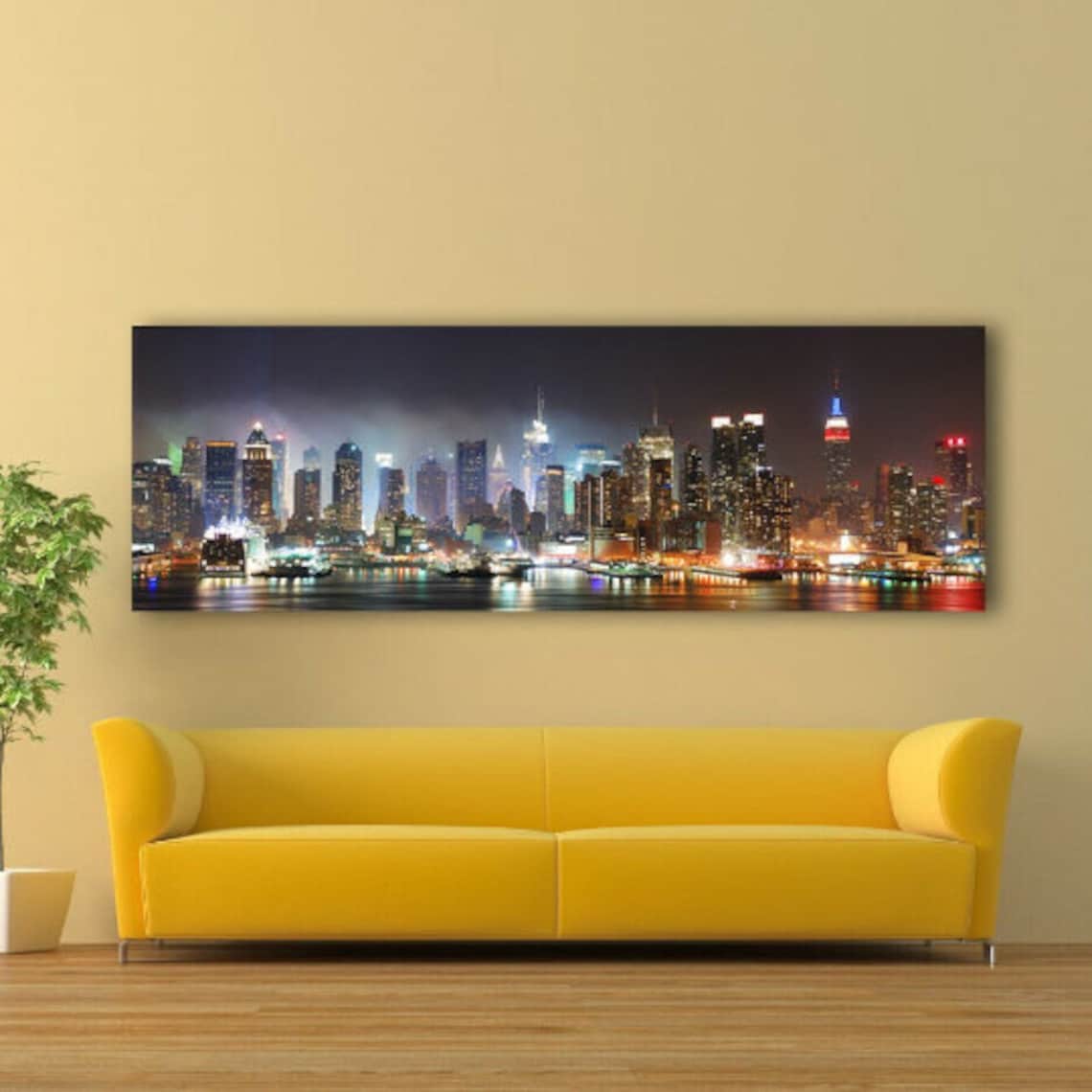 New York Skyline Art Print / Canvas Print. Poster Wall Art Etsy