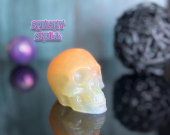 Squishy Silicone Skull – Gothic Halloween Stress Toy, Glow in the Dark