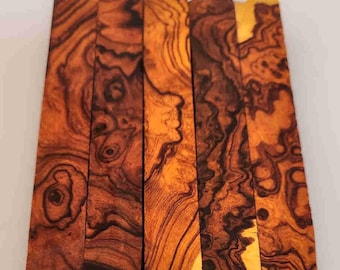 Blocchi di legno di ferro del deserto in radica, blocchi di legno esotico per tornitura, ideali per la realizzazione di penne, accessori per tornio e lavorazione del legno fai-da-te, confezione da 5 pezzi.