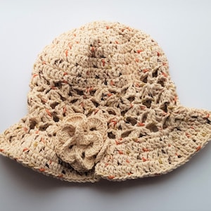 Cloche Hat | 1920&#39;s Flapper Hat | Garden Hat | Cotton Sun Hat | Bucket Hat