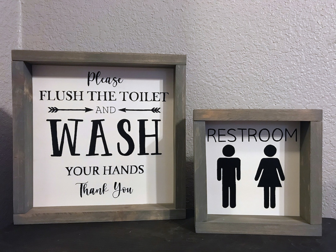 Farmhouse Bathroom Signs // Cute Bathroom Signs // Guest Bathroom Decor ...