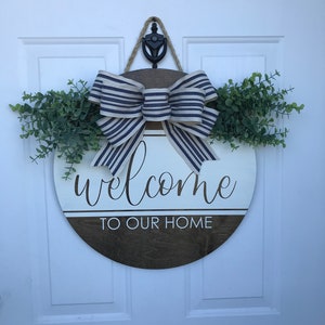 Welcome to Our Home Door Hanger // Round Door Hanger