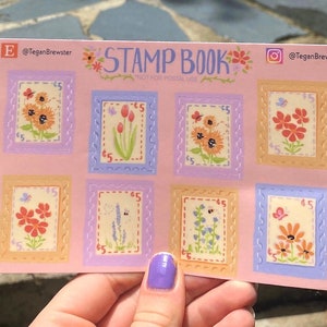 Flower Stamp Sticker Sheet
