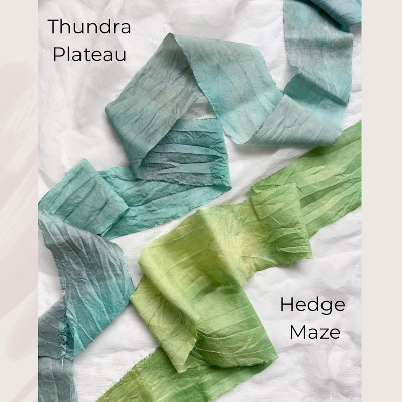 Cinta de seda SARI ANCHA / 3 M / Cinta de seda rústica reciclada teñida a mano / artesanía / cinta para envolver regalos / cinta de floristería / creativa / tejido imagen 8