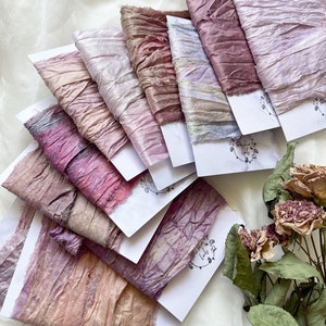 SARI Silk Ribbon | recycled Hand painted | 5M hand dyed silk | craft ribbon | gift wrapping ribbon | floristry ribbon | purple ribbon