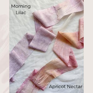 Cinta de seda SARI ANCHA / 3 M / Cinta de seda rústica reciclada teñida a mano / artesanía / cinta para envolver regalos / cinta de floristería / creativa / tejido imagen 4