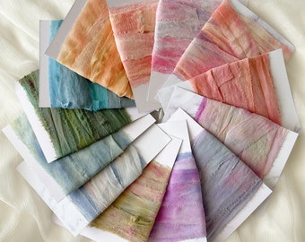 CHIFFON Silk Ribbon | recycled BOLD and BRIGHT | Hand painted | hand dyed silk | craft ribbon | gift wrapping ribbon | weaving fibre