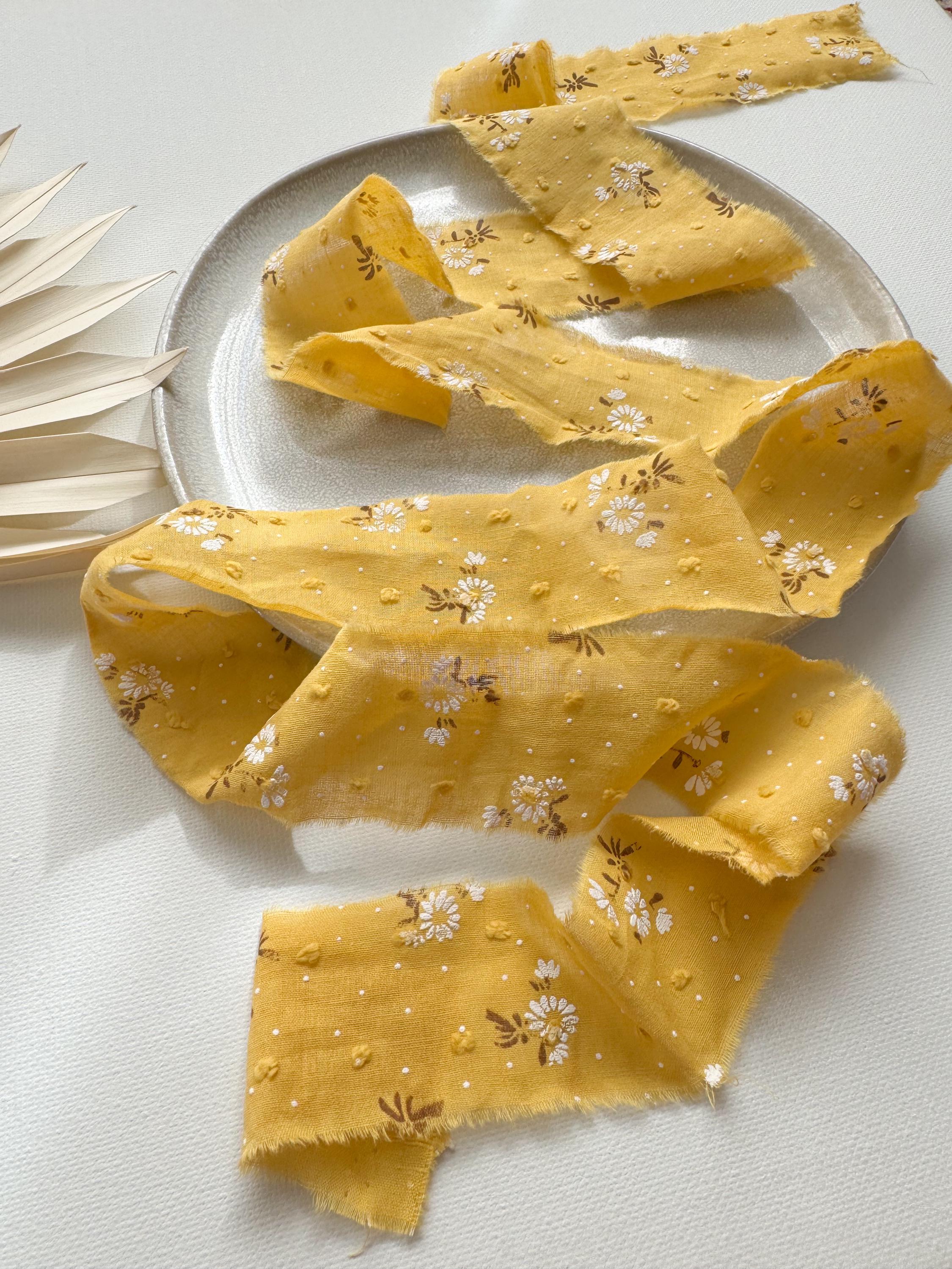 Midsummer Ribbons MIDSUMMER GOLD | Hand Torn Cotton Ribbon | Frayed Edges | Embellishment ...