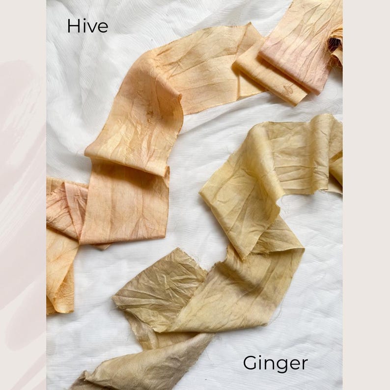 Cinta de seda SARI ANCHA / 3 M / Cinta de seda rústica reciclada teñida a mano / artesanía / cinta para envolver regalos / cinta de floristería / creativa / tejido imagen 3