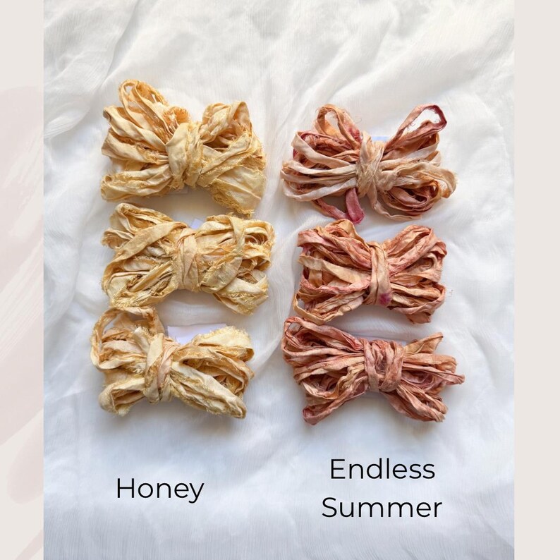 SARI SILK RIBBON | 3 M | rustic charm | recycled | hand dyed | embellishment | weaving fibre | craft gift wrap | junk journal | card making image 2