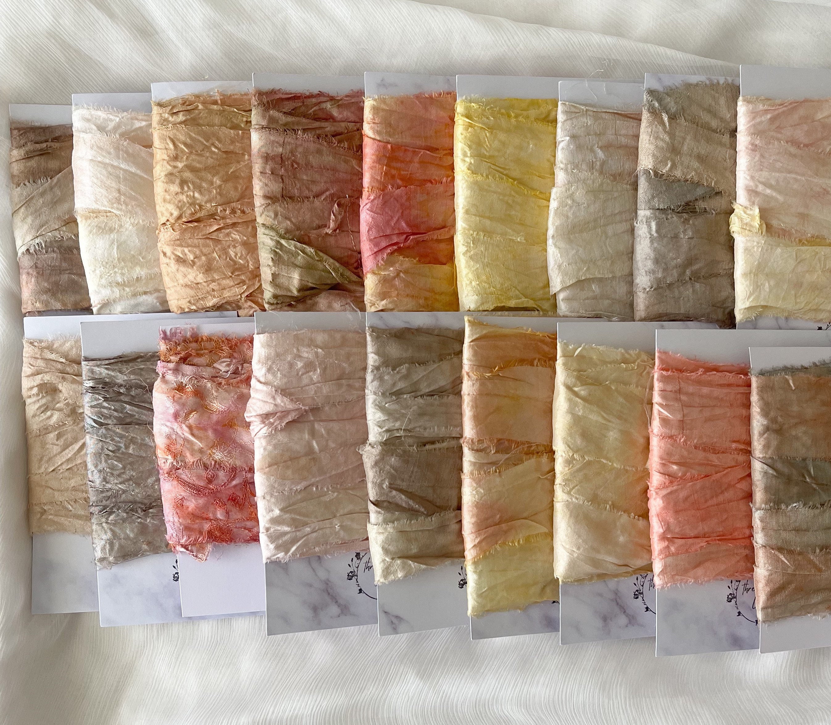 White Silk Ribbon - Plant-based, Hand Dyed — Feathers and Stone