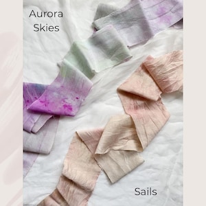Cinta de seda SARI ANCHA / 3 M / Cinta de seda rústica reciclada teñida a mano / artesanía / cinta para envolver regalos / cinta de floristería / creativa / tejido imagen 5