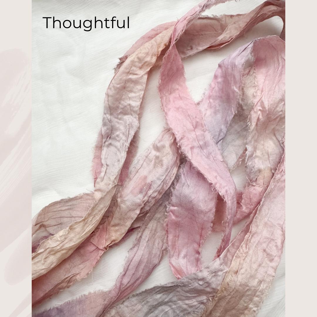 SARI Silk Ribbon | Recycled Hand Painted | 5M Hand Dyed Silk | Craft ...