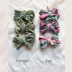 SARI SILK RIBBON | 3 M | rustic charm | recycled | hand dyed | embellishment | weaving fibre | craft gift wrap | junk journal | card making image 10