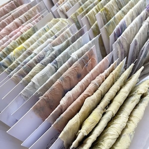 BOTANICAL hand dyed ribbon | recycled chiffon silk | weaving ribbon | craft ribbon | naturally dyed | Eco dyed ribbons | weaving fibres