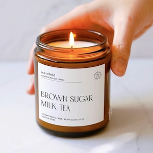 Brown Sugar Milk Tea Soy Candle: Boba Lover Gift, Christmas Stocking Stuffers