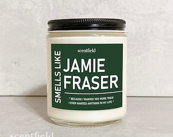 Smells Like Jamie Fraser Soy Candle, Greenery Living Room Decor Outlander Gift Under 30