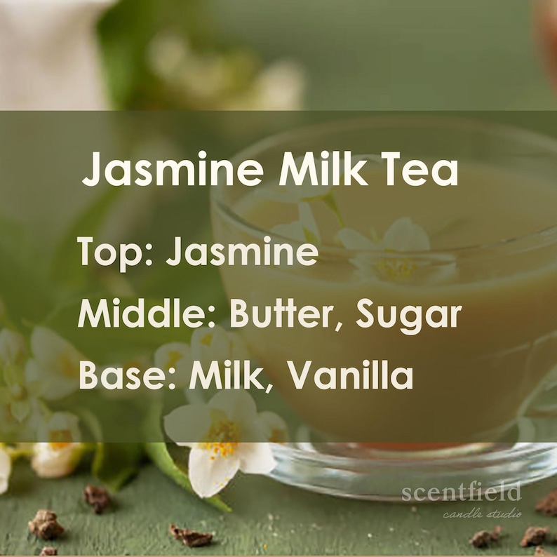 Jasmine Milk Tea Soy Candle: Floral Boba Shop Scent, Bubble Tea Gift Stocking Stuffer image 2