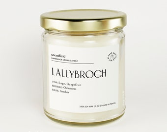 LALLYBROCH Outlander Candle Gift for Women, Book Inspired Best Friend Birthday Gifts, Vegan Soy Candle