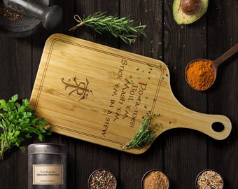LOTR Lord of the Rings Nerdy Gift Potato Definition Engraved Cutting Board