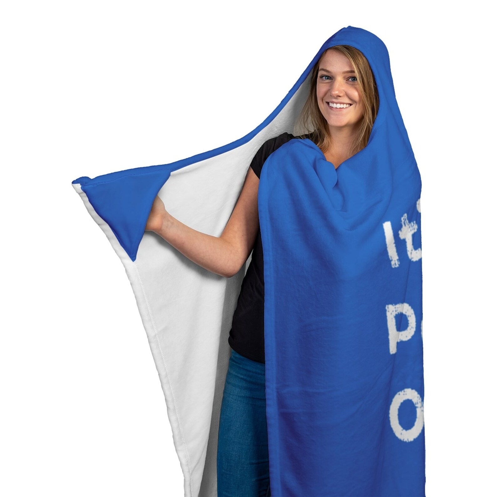 Funny Hooded Blanket With Saying Its Too Peopley Outside Etsy