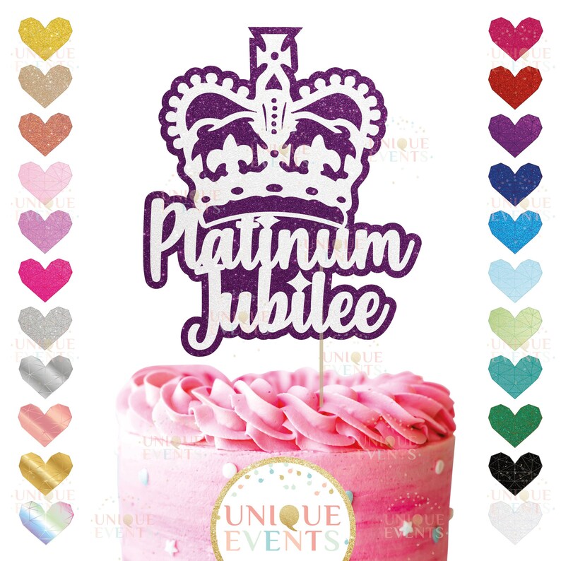 Platinum Jubilee Crown Cake Topper Queens Platinum Jubilee Etsy