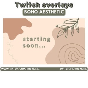 Boho / Geometric Aesthetic Twitch Scenes / Overlays - Boho, Cozy, Soft Aesthetic