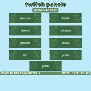 29x Green Leaf / Aesthetic / Cottage Core / Forest - Twitch Panels - Aesthetic, Indie, Boho