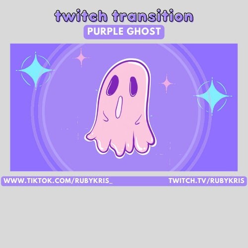 Purple Ghost Twitch Stinger Transition Aestehtic Halloween Stinger