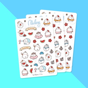 cute molang bunny sticker kawaii rabbit vinyl decal etsy