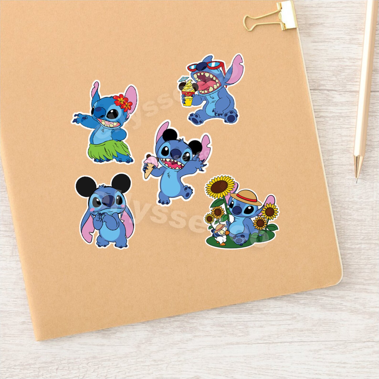 WATERPROOF Stitch Sticker Bundle Stitch x Mickey Ears Etsy