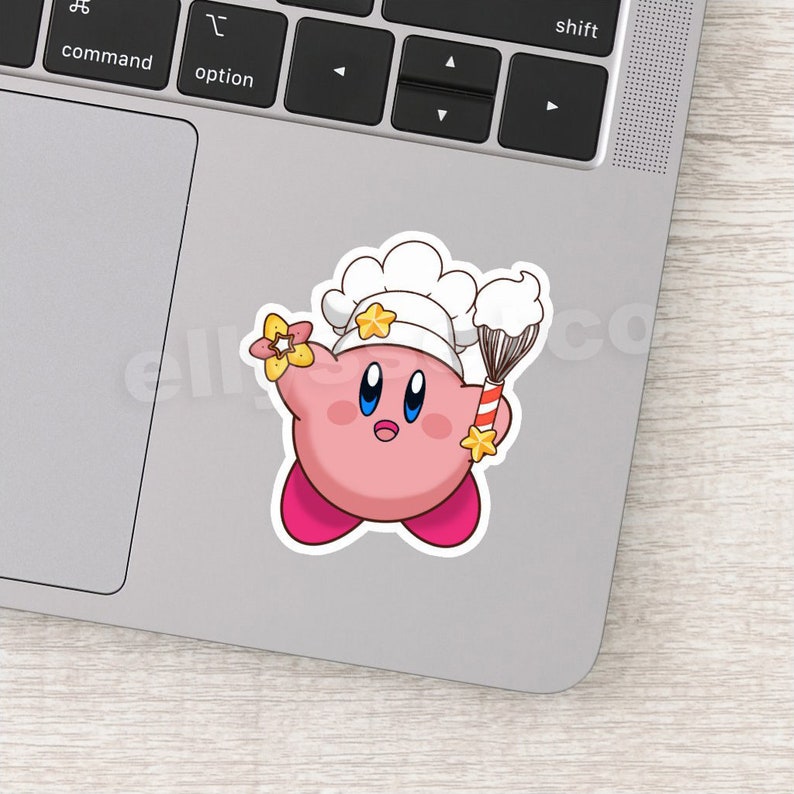 WATERPROOF Chef Kirby Sticker Cute Kirby Cooking Sticker Etsy