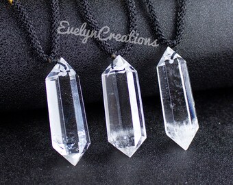 Clear Quartz Pendant Necklace- Natural Stone Healing Balance Necklace-Healing Crystal Meditation Grounding Calming Spiritual Protection Gift